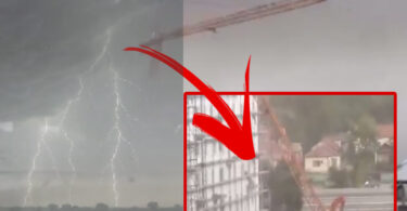UZNEMIRUJUĆI SNIMAK PADA KRANA NA NOVOM BEOGRADU TOKOM OLUJE (VIDEO)