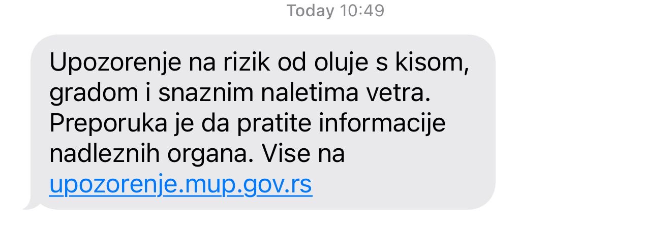 STIŽE OLUJA U SRBIJU! Građani dobijaju SMS poruku, alarmantno!
