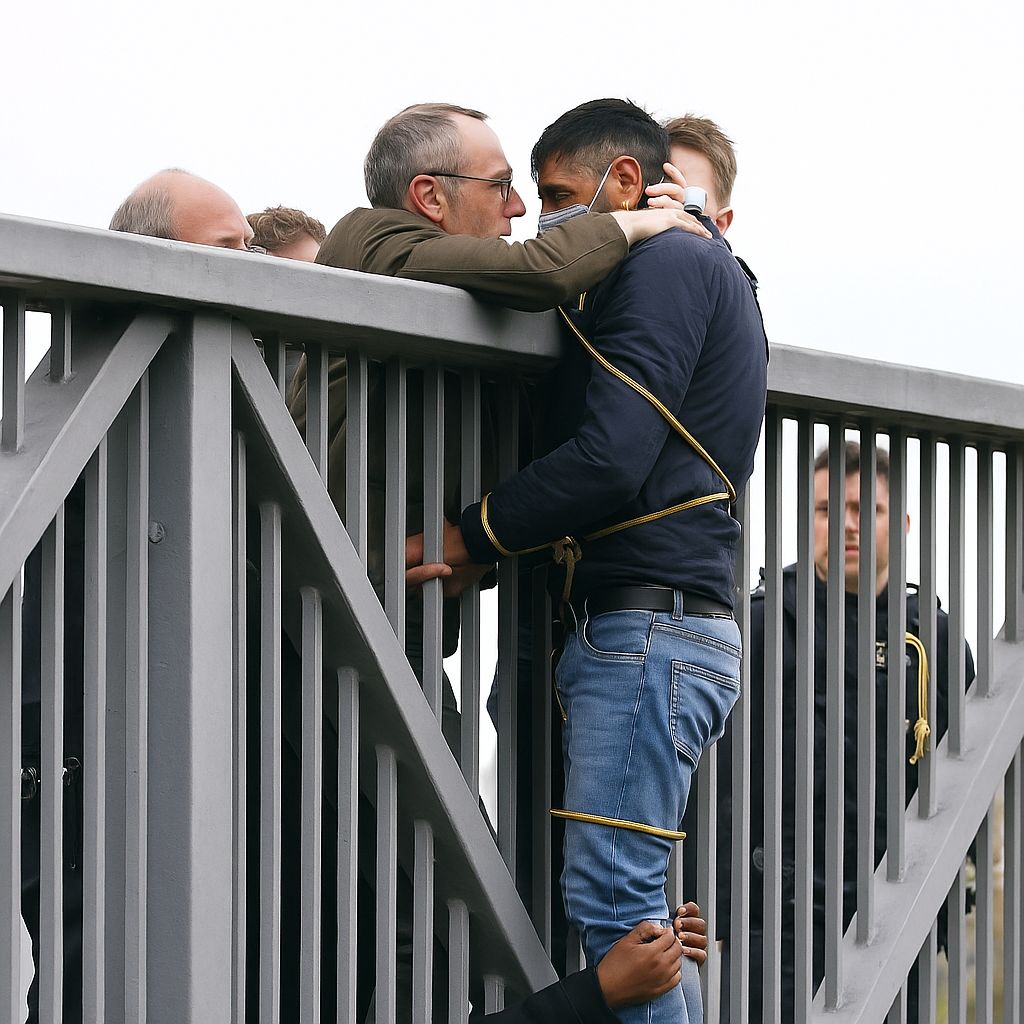 HEROJSKI ČIN: Stranci spasili čoveka s ivice mosta: SEKUNDE GA DELILE OD SIGURNE SMRTI