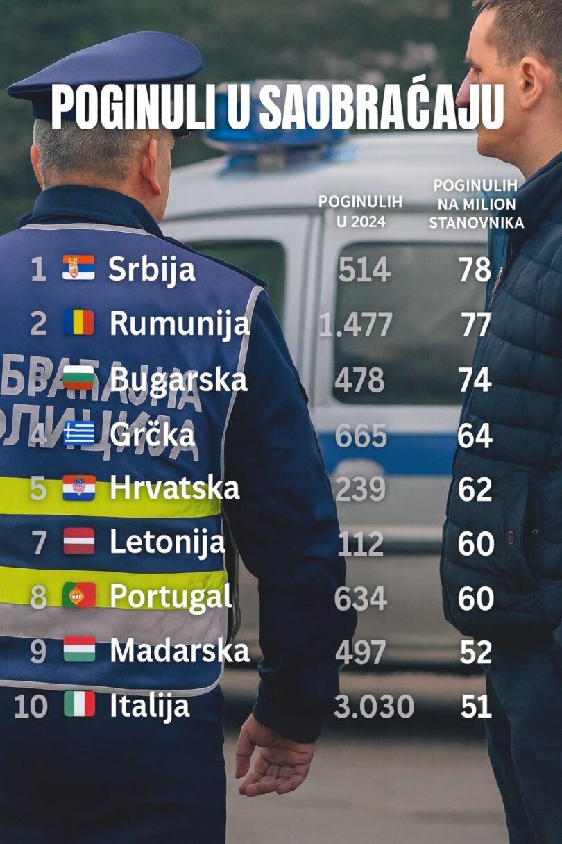 Srbija prva u Evropi po broju poginulih u saobraćajnim nezgodama