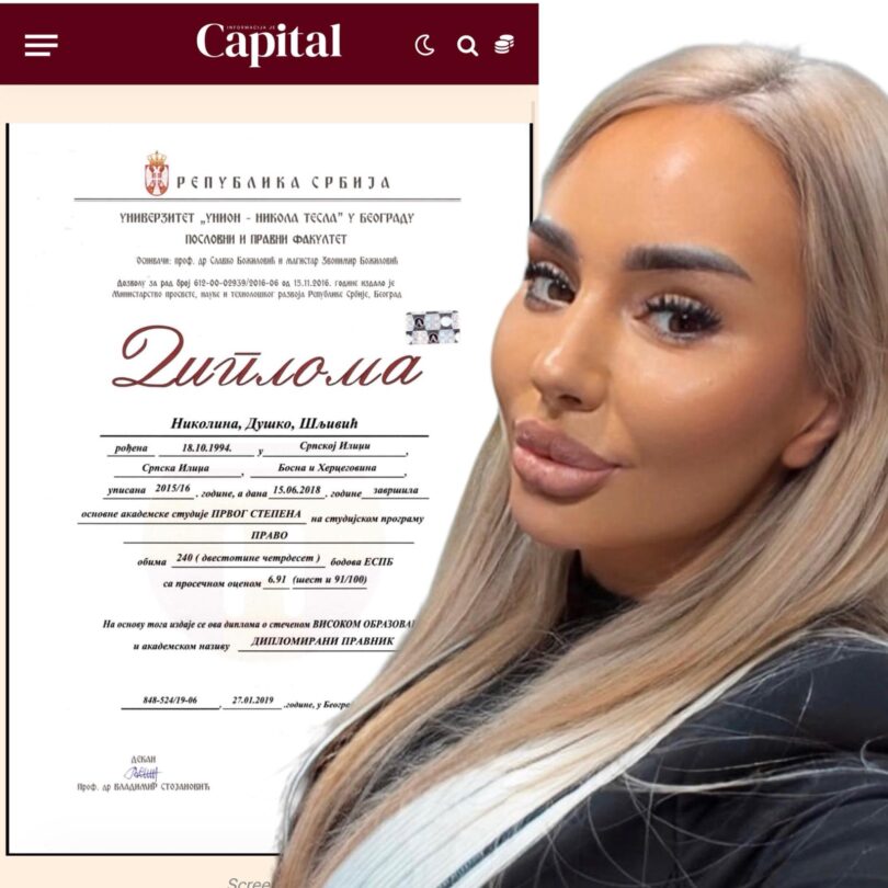 „Turbo studiranje“: Fakultet demantuje navode o studiranju Nikoline Šljivić