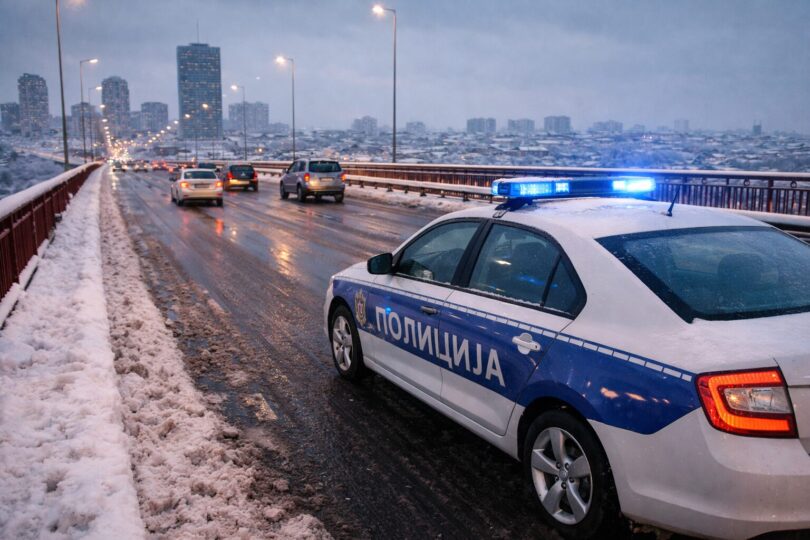 Hodao po ivici na mostu Gazela: Policajci smirili momka i skinuli ga sa ograde