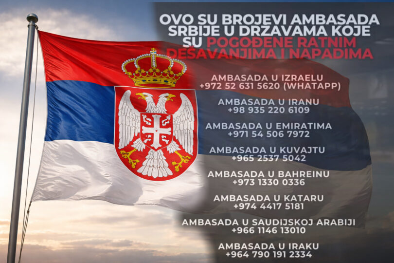 Objavljeni kontakti ambasada Srbije u državama pogođenim ratnim dešavanjima